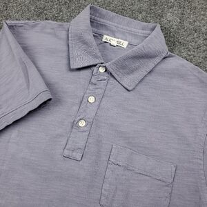 Alex Mill Standard Polo Shirt Large Slub Cotton Periwinkle Purple Short Sleeve